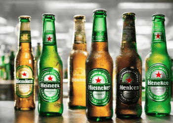 Heineken bottles showcasing the brand's commitment to sustainability and data-driven digital transformation. - Supply Chain News