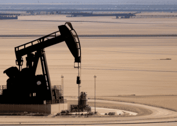 A surprise oil pump located in the middle of the desert.