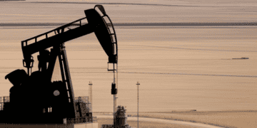 A surprise oil pump located in the middle of the desert.