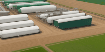 An aerial view of an oil refinery in the middle of a field, highlighting the potential synergy resulting from the Viterra-Bunge merger.