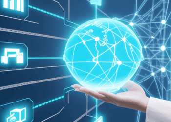 Hand holding a glowing globe connected to a network, illustrating AI-powered supply chain sustainability. - Supply Chain News