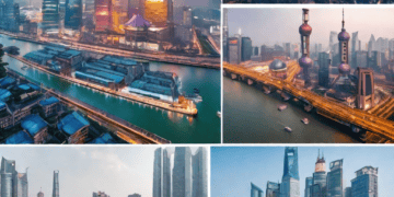 Aerial view of Shanghai's skyline, showcasing its modern architecture and bustling port, highlighting the city's crucial role in global supply chains. AI-powered solutions can optimize logistics here. - Supply Chain News
