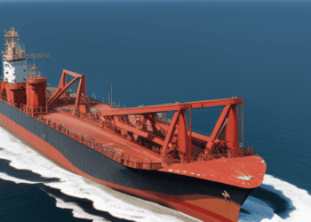 Large red ore carrier ship sailing on the ocean. Oil transportation challenges. - Supply Chain News