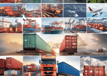 Global trade collage: ships, cargo containers, trucks, and airplanes. Navigating the complexities of international shipping and logistics. - Supply Chain News