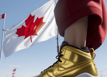 Nike Canada sneakers featuring a subtle Canadian flag.