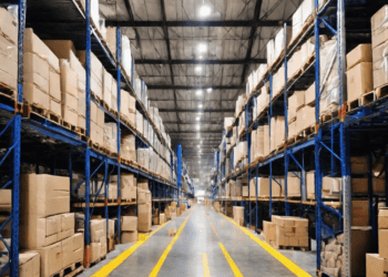 A Philippine Logistics warehouse brimming with resilience, filled to the brim with boxes and pallets.