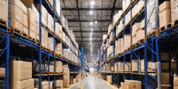 A Philippine Logistics warehouse brimming with resilience, filled to the brim with boxes and pallets.
