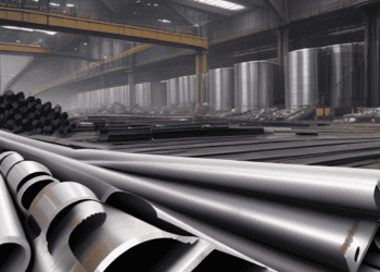 Steel pipes stacked in a factory, amidst the ongoing US-EU steel tariff dispute.
