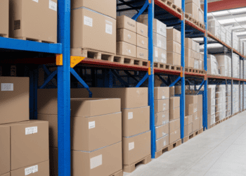 Rows of stacked cardboard boxes in a warehouse. Taiwanese supplier logistics. - Supply Chain News
