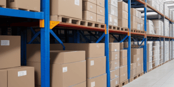Rows of stacked cardboard boxes in a warehouse. Taiwanese supplier logistics. - Supply Chain News