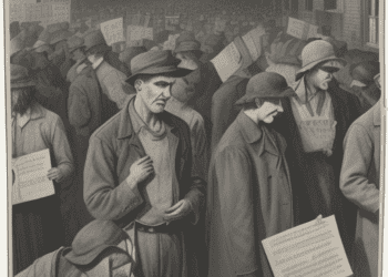 Unemployed workers holding job applications during the Great Depression. - Supply Chain News