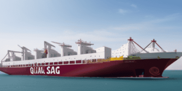 An LNG supply ship named gima sag, transporting natural gas from Qatar to China.