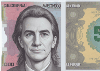 A banknote with a portrait of a man with long hair, symbolizing Argentina's economic reforms.