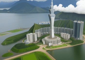 3d rendering of Taiwan's tallest skyscraper, showcasing the impressive height and architectural design.