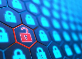 An image of a padlock symbolizing security on a blue background.