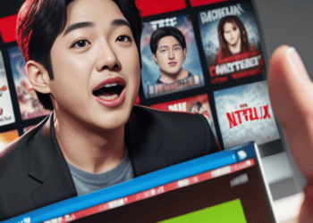 A person engrossed in Korean content on Netflix with a $2.5 billion investment.