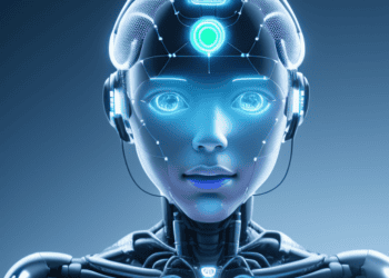 A global regulatory initiative to advance the artificial intelligence of a futuristic female robot in a 3D image.