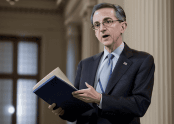 A man in a suit holding a book, amidst an ongoing debate on the potential debt default by the US Treasury.