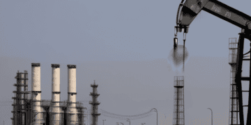 Oil pump jack operating near refinery, crude oil production. - Supply Chain News