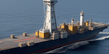 A large ship in the Red Sea amidst rising tensions.