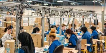 Workers in a factory.