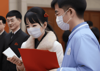 A man wearing a mask in China.