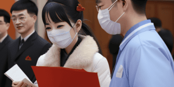 A man wearing a mask in China.