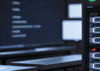 A server rack with Jenkins Servers in front of a monitor, displaying a Vulnerability Alert regarding Remote Code Execution Threat.