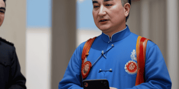A man wearing a blue jacket is seen amidst the concerns regarding Uighurs and Chinese Authorities.