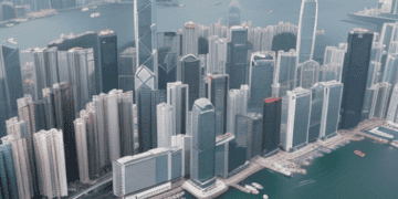 Hong Kong skyline showcasing skyscrapers and harbor, reflecting economic challenges amidst global market shifts. - Supply Chain News