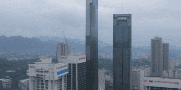 A cluster of tall buildings in a city, advocated by the NEDA for promoting the Blue Economy.