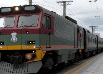 A private rail line train operated by the Mexican government.