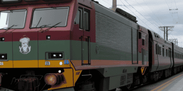 A private rail line train operated by the Mexican government.