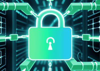 Cybersecurity lock secured by interconnected nodes, symbolizing software supply chain protection. - Supply Chain News