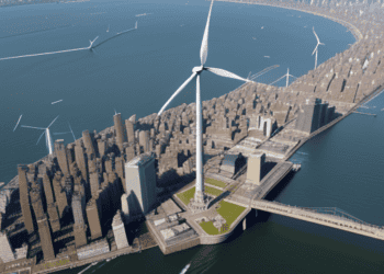 An offshore wind turbine near New York with significant participation.