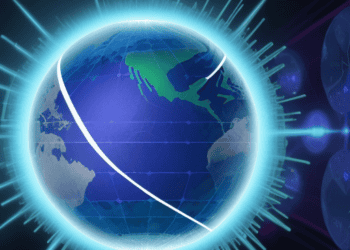 An urgent image of a globe with a blue light surrounding it, emphasizing global pandemic preparedness.