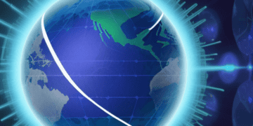 An urgent image of a globe with a blue light surrounding it, emphasizing global pandemic preparedness.