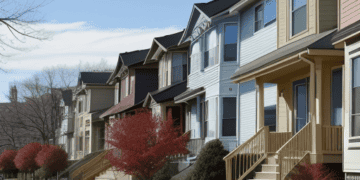 A row of houses on a street facing a housing affordability crisis.