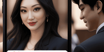 A man is holding a phone featuring a woman's face, possibly entangled in a dating app dispute.