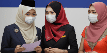 Three women in masks standing next to each other, emphasizing the importance of Malaysia's Reforms and the MM2H Visa Program.