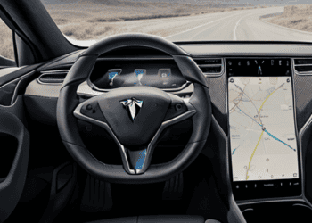 The Tesla Model S dashboard equipped with FSD Beta v12.12, showcasing enhanced autonomous driving capabilities.