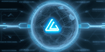 A 3d image of a sphere with the letter l on it, showcasing the innovative transformation of technology collaboration and its impact on global trade.