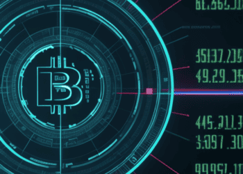 Bitcoin on a circular background depicting the first crypto market decline, analyzing factors.