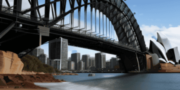 Sydney Harbour Bridge is an iconic landmark in Australia's cityscape, serving as a symbol of Sydney City. Despite recent challenges such as budget rebound and fiscal restraint, the bridge continues to attract millions of