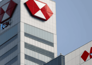 A Ping An-Backed logo on top of a building.