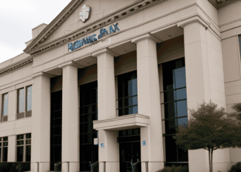 A Regional Bank with an American flag on the front.