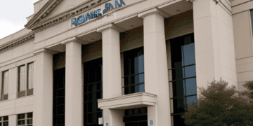 A Regional Bank with an American flag on the front.