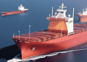 Three large Israeli cargo ships ensuring energy security at oil ports in the ocean.