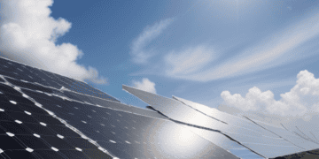 Solar panels harnessing the abundant solar capacity in Southeast Asia on a sunny day.