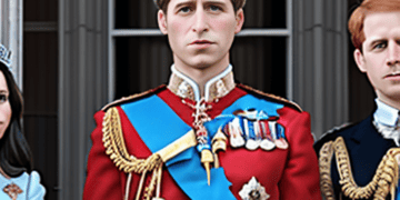 Kate Middleton, Prince William, and Prince Charles pose on a balcony of the British Royal Family.